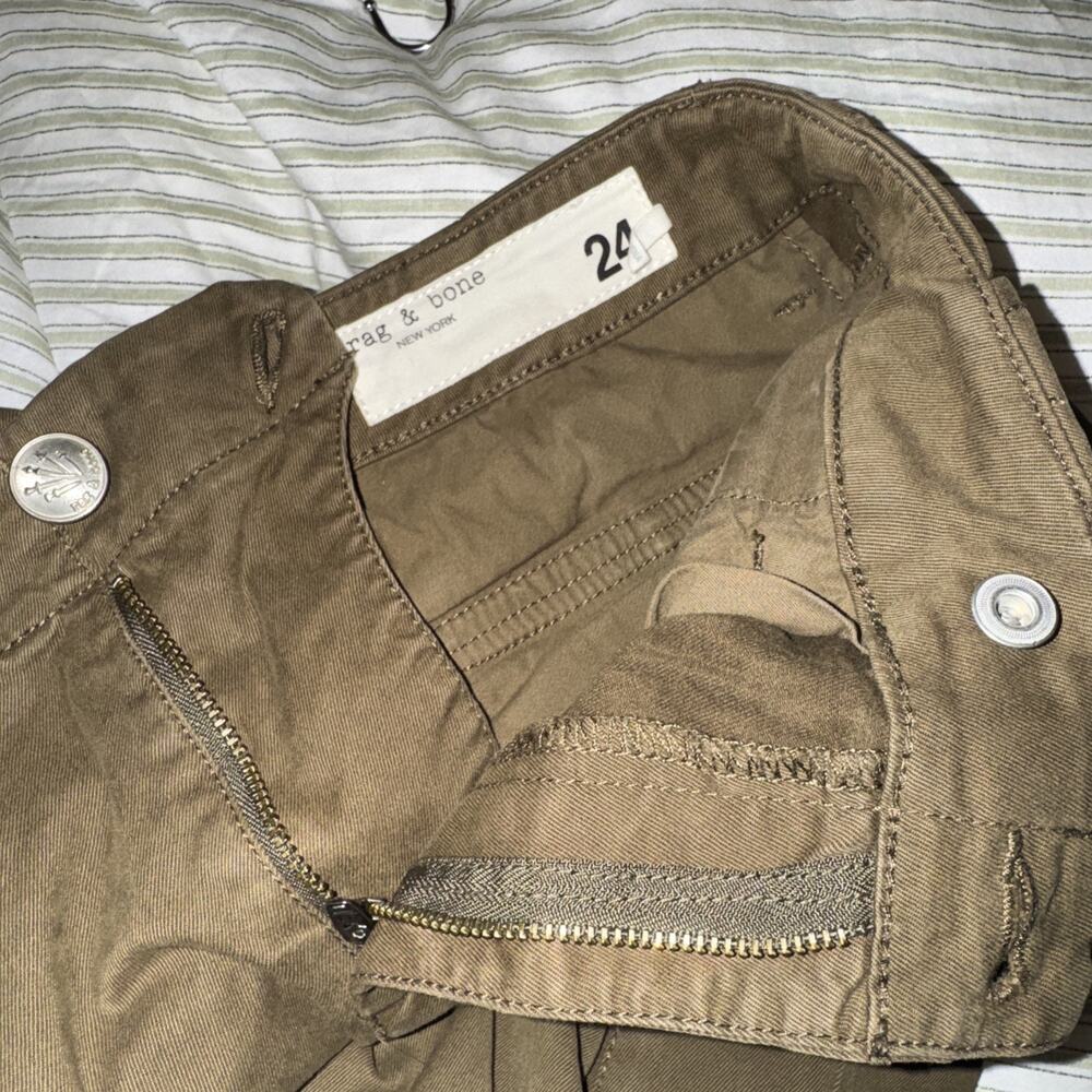 Rag‎ & Bone Women’s Army Green Cargo Pants Tapered Raw Hem Size 24 - Picture 8 of 8